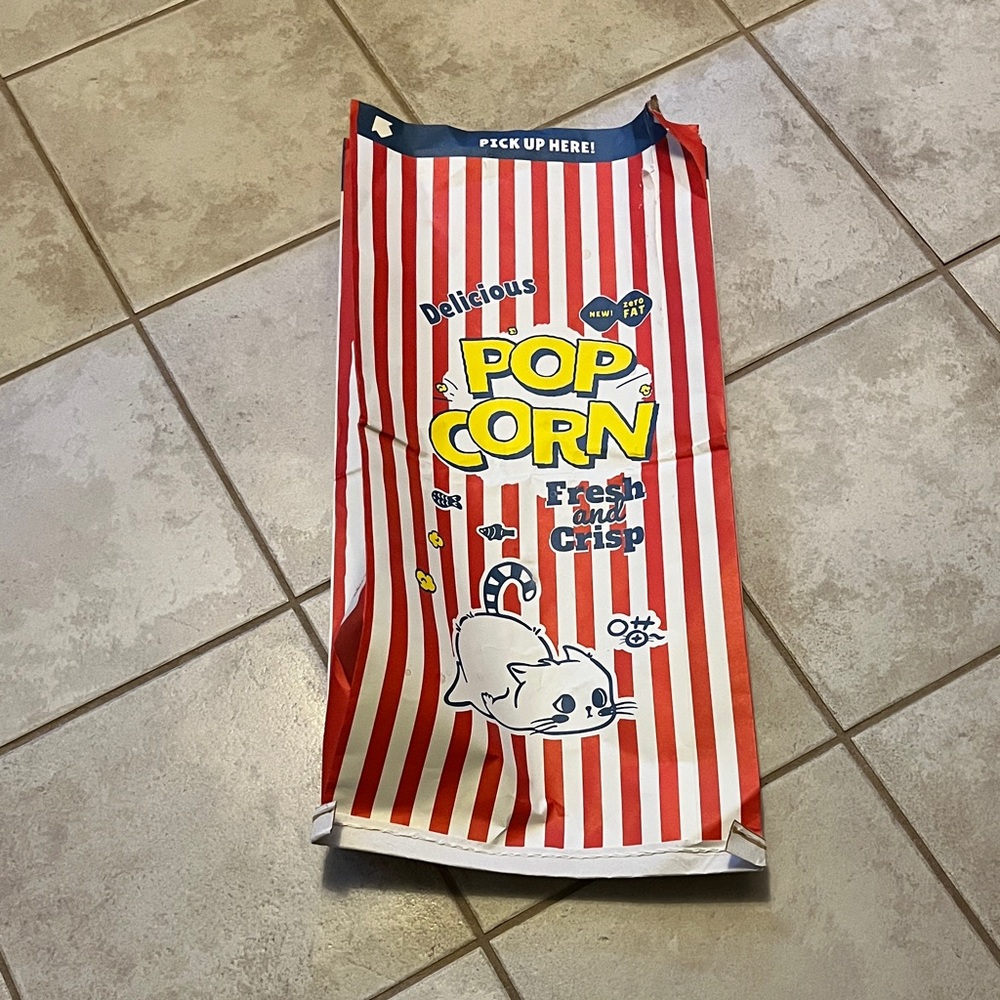 Cat Crinkle Bag Toy Paper Sack Cute Popcorn Bag for Playful Cats, Kittens